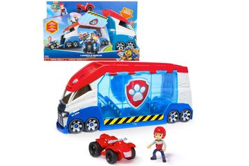 PAW Patrol - Launch'n Rescue Patroller, Teamfahrzeug 55,8 cm, mit Ryder-Figur und Quad-Basisfahrzeug, Doppel-Startkatapult und Geräuscheffekte, Platz für 6 Fahrzeuge, ab 3 Jahren