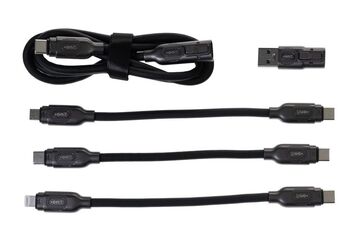 ONIT F02068 USB Kabel USB 3.2 Gen 2 (3.1 Gen 2) 0,9 m USB A/USB C USB C/Micro-USB B/Lightning 10 Gbit/s 240 W Schwarz