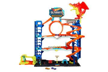 Hot Wheels City Ultimative Garage Spielset mit 2 Die-Cast-Autos, Spielzeugaufbewahrung für mehr als 50 Autos