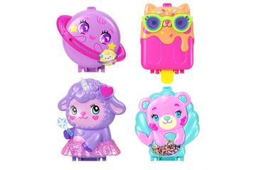 Polly Pocket Schatullen Spielsets mit Puppe, Haustier und Accessoires, Reisespielzeuge mit Überraschungen