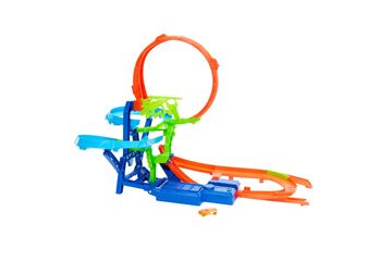 Hot Wheels Action Stunttrack Unendliche Crash- Spielset mit Die-Cast-Spielzeugauto im Maßstab 1:64 und batteriebetriebenem Beschleuniger