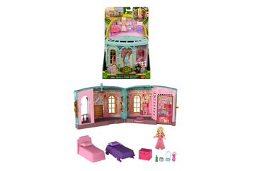 Mattel Universal Pictures Wicked Schlafzimmer-Spielset „Heißgeliebt“ mit kleiner Puppe, bestehend aus 3 Spielbereichen und insgesamt 10 Zubehörteilen