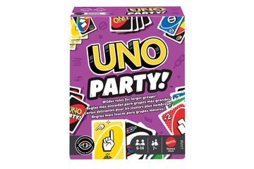 Mattel Games UNO Party Kartenspiel für große Gruppen, Kinder, Erwachsene, Familienabende, 6 bis 14 Spieler, ab 7 Jahren