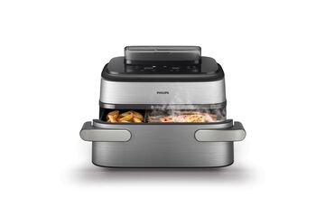 Philips NA565/92 Fritteuse Doppel 9,5 l 2300 W Schwarz, Silber, Edelstahl