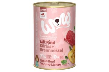 WOW.Pet WJ00400BE Hunde-Dosenfutter Brennnessel, Rind, Kürbis Junior 400 g
