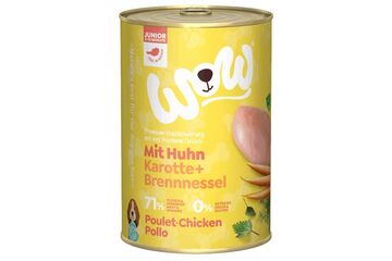 WOW.Pet WJ00400CH Hunde-Dosenfutter Brennnessel, Karotte, Huhn Junior 400 g