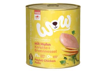 WOW.Pet WJ00800CH Hunde-Dosenfutter Karotte, Huhn, Brennnessel Junior 800 g
