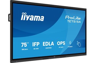 iiyama TE7515A-B2AG Signage-Display Kiosk-Design 190,5 cm (75") WLAN 550 cd/m² 4K Ultra HD Schwarz Touchscreen Eingebauter Prozessor Android 24/7