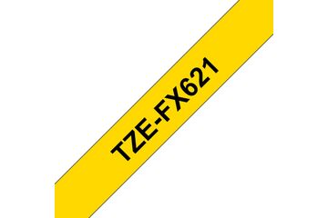 Brother TZE-FX621 Etiketten erstellendes Band Schwarz auf gelb