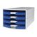 HAN Schubladenbox IMPULS A4/C4, 4 offene Schubladen blau