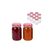 relaxdays Einmachgläser Rot/Weiss 12 Stück, 400 ml
