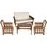 Innovesta Loungeset Lola Dunkelbraun, 4 Sitzblätze und 1 Tisch