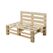 COCON, Palettensofa Nature, 120 x 50/86 x 8 120x80xH80cm, Fichte/Tanne, 70% FSC