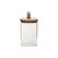 COCON Vorratsdose eckig 1000ml Glas, 10x10x15cm, Deckel Akazie