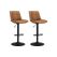 Vasagle Barhocker Braun, 2er Set 49.2x48.1x93.1-114.1 cm, Kunstleder