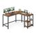 Vasagle Bürotisch braun-schwarz Ecktisch 130x120cm, 2 Regalfächer