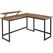 Vasagle Bürotisch braun-schwarz Ecktisch 140x130cm, Aufsatz