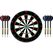 KOOR Dartscheiben-Set 18 Zoll Flock-Scheibe, mit Metallring und 6 Darts