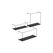 House Nordic Wandregal Ulmo, 3er Set Schwarz, Stahl