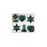 Holly & Jolly H&J Weihnachtskugel Noble Green, 6 Stk. verschiedene Formen, 8 cm, Kunststoff