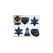 Holly & Jolly H&J Weihnachtskugel Night Blue, 6 Stk. verschiedene Formen, 8 cm, Kunststoff