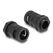 DeLOCK Kabelschutzschlauch 2 m x 15,8 mm mit 2 x PG11 Schlauchverschraubung Set schwarz