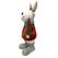dameco Deko Figur Elch aus Dolomit mit Baum aus Metall rot weiss H21cm