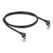 DeLOCK RJ45 Netzwerkkabel Cat.6A S/FTP Slim 90° oben / oben gewinkelt 1 m schwarz, Länge: 1 m