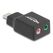 DeLOCK Externe USB Soundkarte mit Type-C™ Stecker auf 2 x 3,5 mm Klinkenbuchse Plug & Play Audio Adapter schwarz