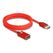 DeLOCK DisplayPort Verlängerungskabel 8K 60 Hz 2 m rot Metall ohne Einrastfunktion, Farbe: Rot, Länge: 2 m