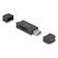 DeLOCK Card Reader USB 5 Gbps USB Type-C / Typ-A für SD und Micro SD Speicherkarten schwarz