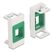 DeLOCK Easy 45 Modul Keystone Halterung 22,5 x 45 mm, weiß / grün, Farbe: Grün, Weiß
