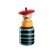 LEONARDO 026376 Vase Vase mit runder Form Keramik, Holz Schwarz, Blau, Rot, Holz, Gelb