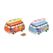 G. Wurm Spardose Bulli Keramik sortiert mit Stopfen 16x11x11cm orange/blau