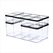 Rotho 1079808080WS Küchenbehälter Universal-Behälter-Set 2,1 l Kunststoff, Farbe: Transparent, Schwarz