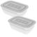 Rotho 1725900096 Lebensmittelaufbewahrungsbehälter Rechteckig Set 1,9 l Transparent, Weiß 2 Stück(e)