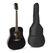 MAX Music SoloJam Akustikgitarre Dreadnought 6 Saiten Schwarz, Farbe: Schwarz