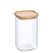 Zeller Present 19491 Glas Quadratisch Bambus Transparent, Bambus