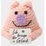 I am Creative Positive Pig, Gehäkeltes Mini Plüschtier / Glücksbringer, Rosa, 7 x 6 cm