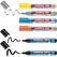 Edding 385 Flipchartmarker schwarz, schwarz, gelb, orange, hellblau, silbergrau, Pinsel-, Keil-, Rundspitze 6er Set