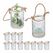 Relaxdays 4052025458133 Kerzenständer Glas, Hemp fibre Braun, Transparent