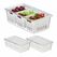 Relaxdays 4052025479206 Lebensmittelaufbewahrungsbehälter Rechteckig Container Transparent, Weiß 4 Stück(e)