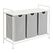 Relaxdays 4052025847685 Wäschekorb 120 l Rechteckig Eisen, MDF-Platten, Polyester Grau, Weiß