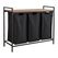 Relaxdays 10052113_8208 Wäschekorb 40 l Rechteckig Eisen, MDF-Platten, Polyester Schwarz, Holz