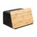 WENKO Kubo Brotkasten Rechteckig Schwarz, Holz Bambus, Kunststoff, Farbe: Schwarz, Holz