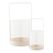 House Nordic Windlicht Hurricane Kerzenständer Metall, Glas Beige