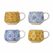 Bloomingville Milton Tasse Blau, Weiß, Gelb Espresso 4 Stück(e)