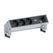 Bachmann DESK 2 Verlängerungskabel 0,2 m 3 AC-Ausgänge Schwarz, Edelstahl