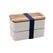 Akinod 11H58 Brotdosenset 1,4 l Polyethylen, Polypropylen (PP), Holz Grau, Weiß, Holz 2 Stück(e), Farbe: Grau, Weiß, Holz