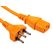 Furber. F01166 Stromkabel Orange 1 m C13-Koppler T12, Farbe: Orange, Länge: 1 m